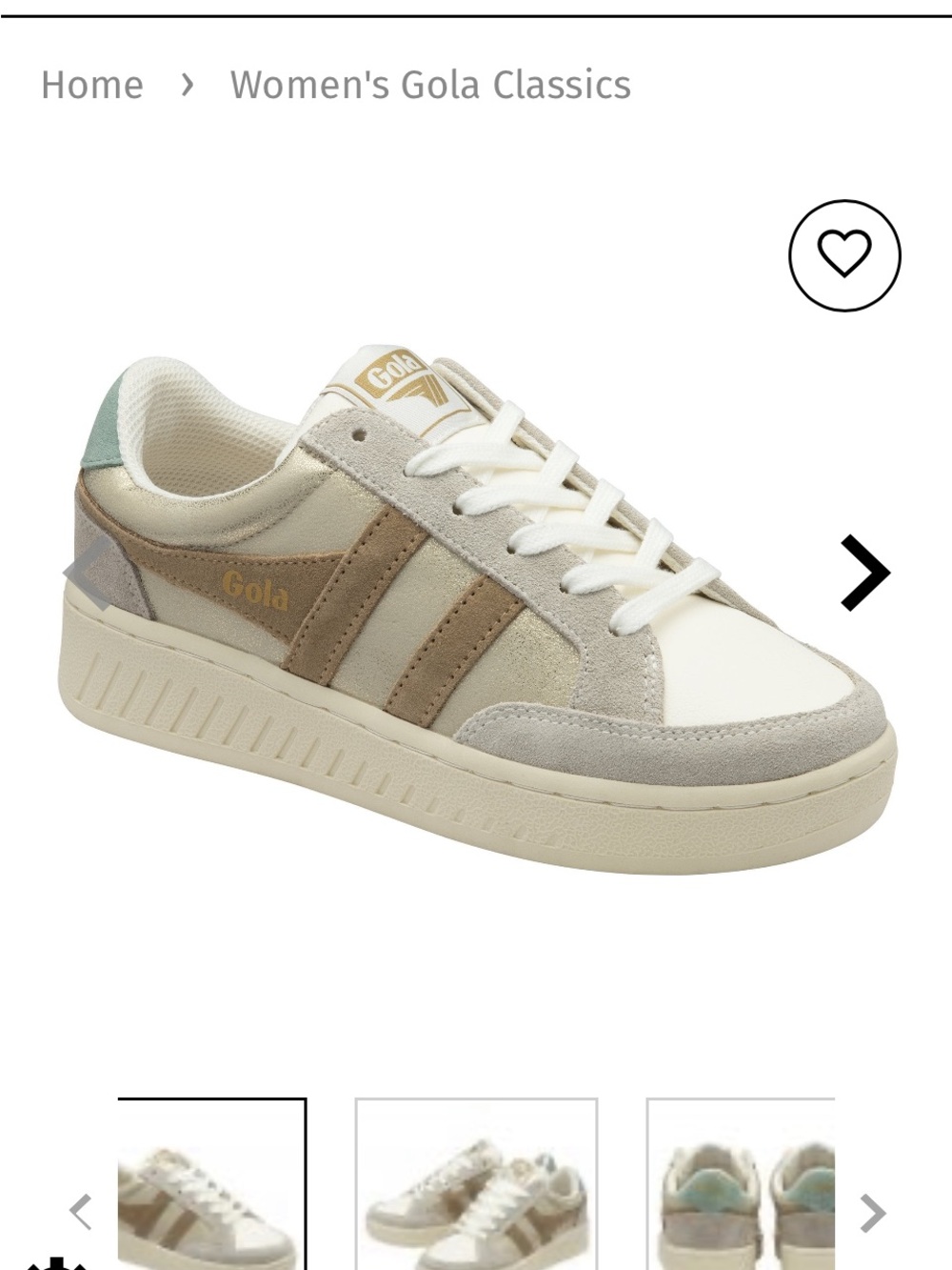 Gola Cream & Tan Platform Trainer with Mint Heel Tab
